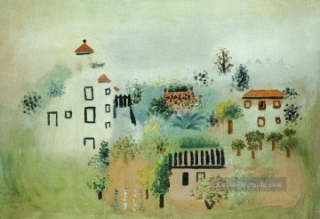 Paysage 1920 kubistisch Ölgemälde